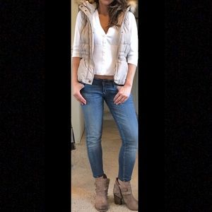 Puffer vest jacket with hoodie m